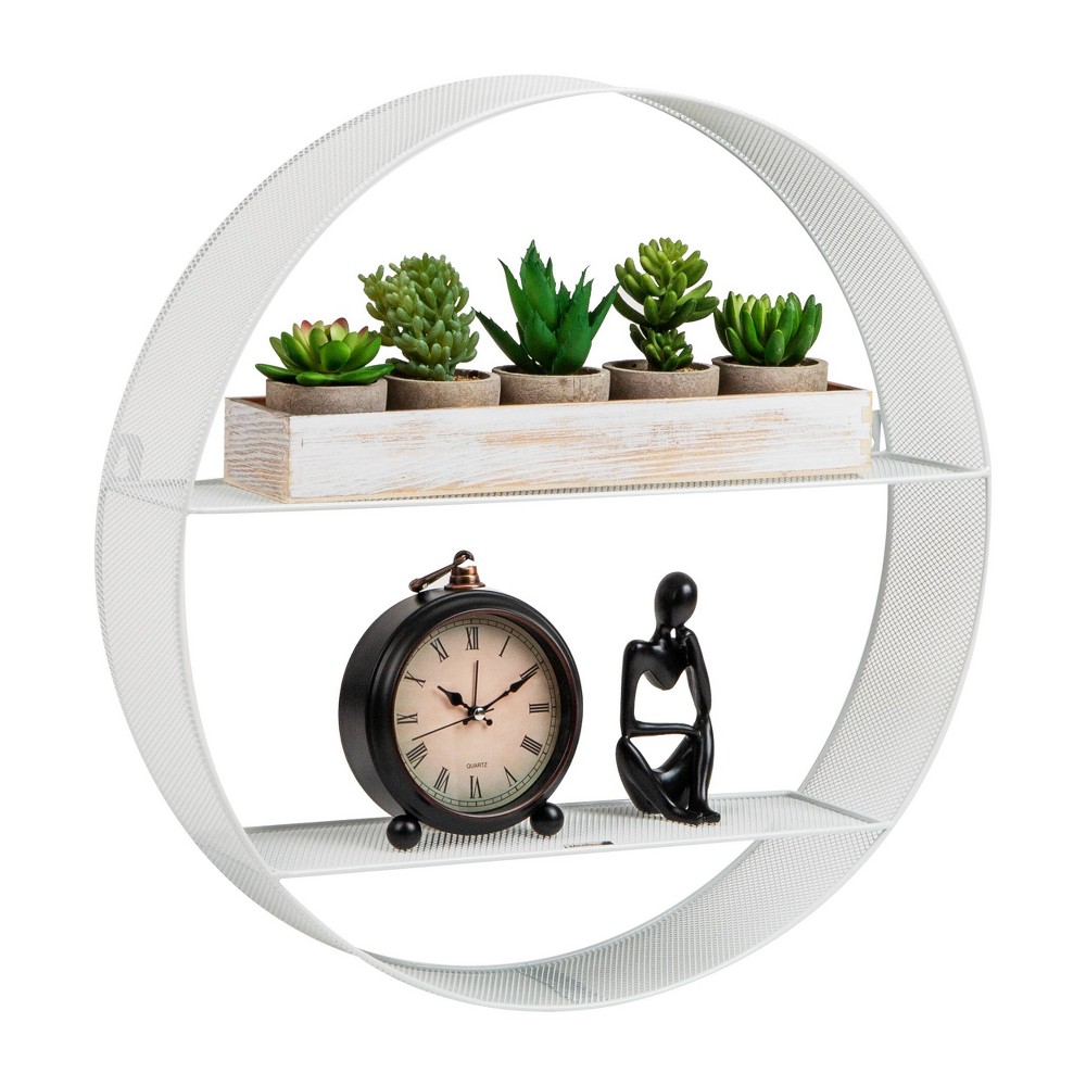 Mind Reader Circular Floating Shelves Metal Mesh