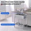 28" Kitchen Sink Stainless Steel Commercial 1 Compartment Utility Sink With Faucet - 4 of 4