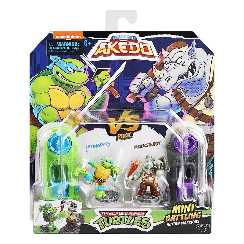 Akedo Teenage Mutant Ninja Turtles Leonardo vs Rocksteady Mini Figure Set - 2pk, 1 of 11