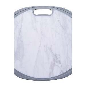 Farberware Large Non-Slip Plastic Cutting Board, 11x14-Inch, Marbled Gray - 1 of 4