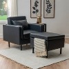 Linon Wallis Faux Leather Chair and Ottoman Navy - 3 of 4