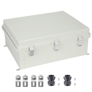 VEVOR Outdoor Electrical Junction Box, 20.87 x 16.92 x 7.87 in, ABS Plastic Electrical Enclosure Box with Hinged Cover Stainless Steel Latch, White - 1 of 4