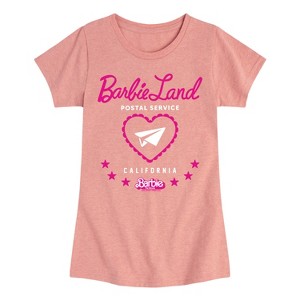 Girls' - Barbie - Barbie Land Postal Service California Fitted Short Sleeve Graphic T-Shirt - 1 of 4