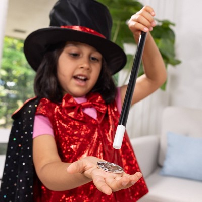 Kids' Multicolor Magician Role Play Costume Set with Hat and Wand