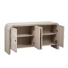 Multi-Functional MDF Sideboard,Step Design Storage Cabinet with Solid Wood Veneer,4-Door Buffet for Living Room or Dining Room-Coolbibila - 3 of 4