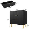 Drawer Dresser for Bedroom, Large Nightstand Chest of Drawers, Modern Wood Storage Dresser Organizer with Gold Metal Handles - 2 of 4
