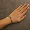 Haus of Brilliance Silver 3/8 Cttw White and Black Diamond Swirl Bangle Bracelet - 4 of 4