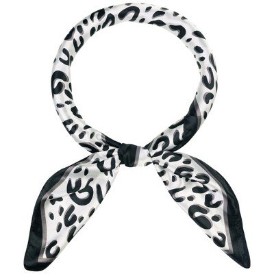 Elerevyo Women's Silk Feeling Leopard Print Scarf