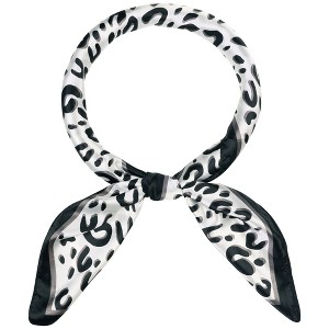 Elerevyo Women's Silk Feeling Leopard Print Scarf - 1 of 4