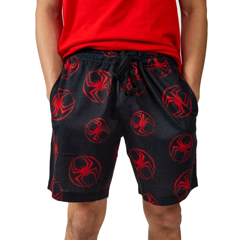 Spider-Man Into The Spider-Verse Miles Morales Men's 2-Pair T-shirt & Lounge Shorts Sleep Set, 5 of 7