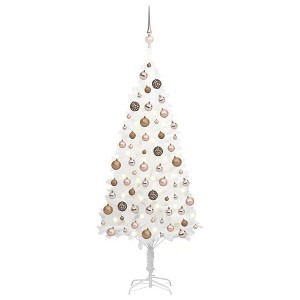 vidaXL Artificial Pre-lit Christmas Tree with Ball Set White 70.9" - 1 of 4