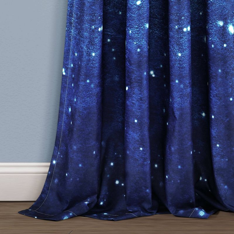 52&#34;x84&#34; Kids&#39; Space Star Ombre Window Curtain Panels Set Navy/White Set - Lush D&#233;cor, 5 of 11