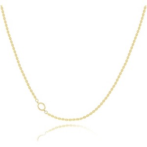 Dainty Gold Initial Necklace for Women, 14K Gold Plated Sideways Letter Choker - 1 of 4