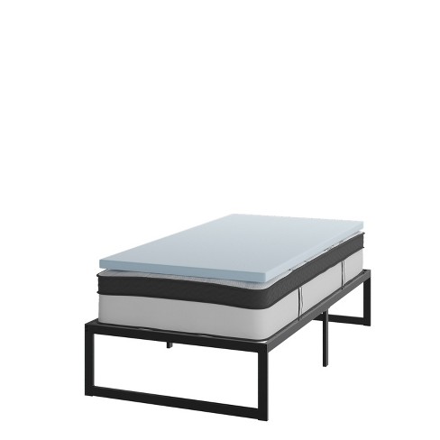 Flash Furniture 14 Inch Metal Platform Bed Frame With 12 Inch Pocket Spring  Mattress In A Box And 2 Inch Cool Gel Memory Foam Topper : Target