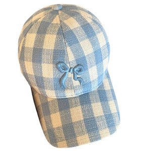 Anna-Kaci Women's Embroidered Bow Baseball Cap with Contrast Stitching and Curved Brim - 1 of 1