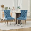 Dronkon Dining Chairs Set of 2, Upholstery with Chrome Steel Legs & Nailhead Trim, Modern Comfort Seating - 3 of 4