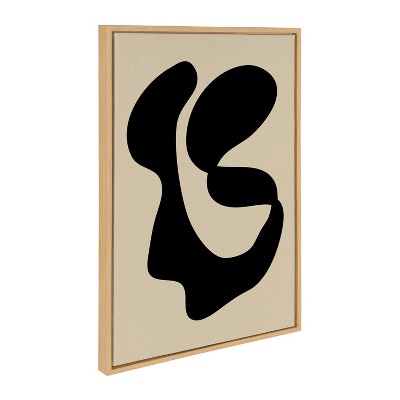 Natural Abstract Black and Beige Canvas Art Print, 23x33