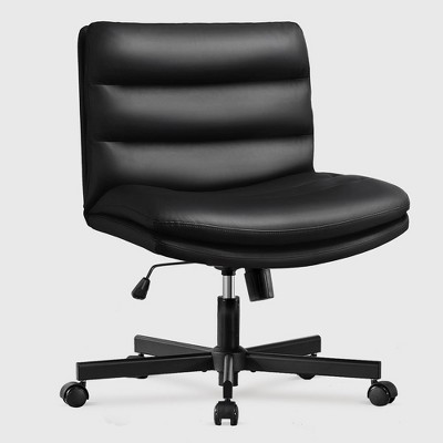 COMHOMA Armless Criss Cross Office Chair with Wheels, Adjustable Swivel Desk Chairs
