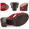 Perphy Women's Patent Platform Crisscross Strap Chunky Heels Sandals - 3 of 3