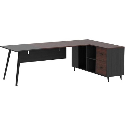 Tribesigns L-shaped Executive Desk With File Cabinet, Home Office ...