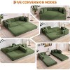 78.7" Corduroy Convertible Couch - Folding sofa bed with 2 pillows, no assembly required. Perfect for living room, bedroom & dorm. - 4 of 4