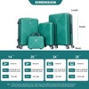 2/4pcs Luggage Set, ABS Lightweight Suitcase with 14" Makeup Box and Spinner Aircraft Wheels (14/20/24/28 Inch) 4S -ModernLuxe - 3 of 4