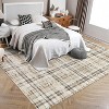 Modern Washable Area Rug Soft Non-Slip Stain-Resistant Farmhouse Tartan Plaid Carpet for Living Room Bedroom Nursery Office - 2 of 4