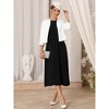 INSPIRE CHIC Women's Collarless Open Front 3/4 Sleeve Evening Formal Cropped Cardigan - 3 of 4