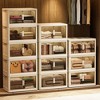 19.69" Plastic Side Wide Folding Storage Cabinet with Magnetic Door, Wheels - 2 of 4
