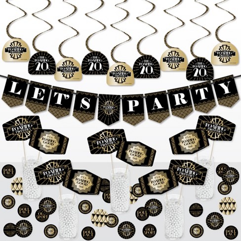 Big Dot of Happiness Roaring 20’s - 1920s Art Deco Jazz Party Supplies  Decoration Kit - Decor Galore Party Pack - 51 Pieces