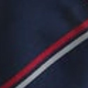 navy blue, red and white