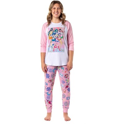 Sailor Moon Merch Women's Character Poster Raglan Jogger Pajama