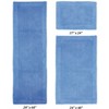 Edge Bath Rug 100% Premium Cotton Ultra-Soft Water Absorbent Tufted Solid Reversible 3 Piece Bathroom Rug Set for Machine Washable Bathmat - 2 of 4