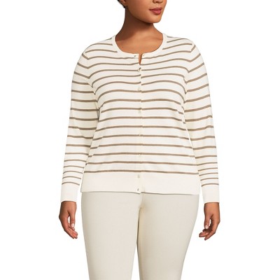 Lands' End Women's Fine Gauge Cotton Cardigan Sweater