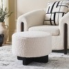 Riah Faux Shearling Round Ottoman - OTT4503 - Safavieh - 2 of 4