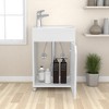 15.5" Bathroom Vanity with Integrated Sink – Compact Freestanding Cabinet with Storage for Small Bathrooms, No Faucet Included - 4 of 4