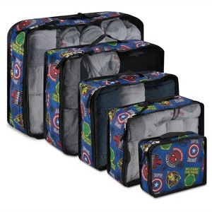 Marvel Comics Packing Cube Set - Spiderman, Ironman, Captain America, Hulk - 5 Piece Packing Cube Travel Essential - Luggage Organizer Set - 1 of 4