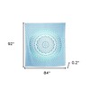 HomeRoots 92" X 84" Sea Green And White Mandala Cotton Hanging Tapestry - 3 of 4