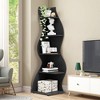 Lirago,5-Tier Corner Bookshelf – Modern Black Engineered Wood Shelf with Adjustable Shelves – Ideal for Home & Office Spaces - 2 of 4