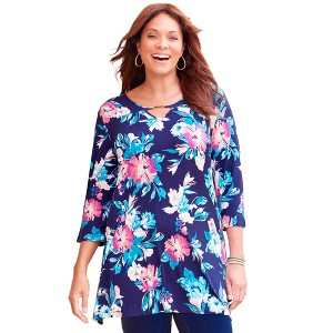 Catherines Women's Plus Size Seasonless Swing Tunic - 1 of 4