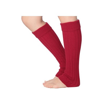 Isadora Paccini Women's 80s Style Ribbed Knit Passionate Red Rhapsody Leg Warmers for Parties & Sports Accessories