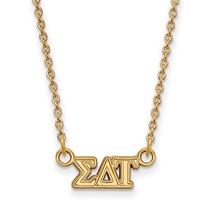 Black Bow Jewelry 14k Yellow Gold Plated Sterling Silver Sigma Delta Tau Greek Life Necklace 18 Inch - 1 of 4
