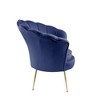 Velvet Barrel Accent Chair with Scalloped Back, Channel Tufting and Metal Legs for Living Room - 4 of 4