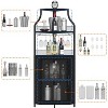 Corner Bar Cabinet with Glass Holder, Industrial Wine Cabinet with Adjustable Shelf, Liquor Cabinet Bar Cabinet, Corner Display Cabinet - 3 of 4