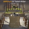 Nertpow 5-Piece Wicker Patio Conversation Set with Cool Bar Table and Ottomans ¨C Brown - 4 of 4