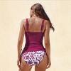 Women's Solid Tankini Top & Floral Print Bottom Tankini Sets - Cupshe - 4 of 4