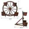 COWLOWN Barrel Planter, Wooden Flower Display with Metal Accents, Farmhouse Decor for Patio, Garden & Porch - 2 of 4