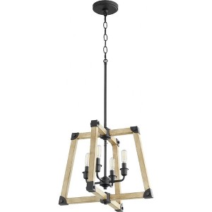 Quorum Lighting Alpine 4-Light Pendant, Noir/Driftwood, 18 Width, 15.5 Height - 1 of 1