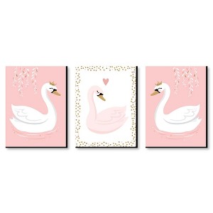 Big Dot of Happiness Swan Soiree - White Swan Nursery Wall Art and Kids Room Decorations - Gift Ideas - 7.5 x 10 inches - Set of 3 Prints - 1 of 4