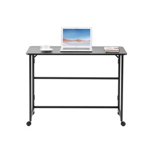 GlasFlength Folding Tables Space Saving Foldable Desk Compact Simple Design for Modern Home Offices Bedroom, Black, 39.37"*16.69"*29.53" - 1 of 4